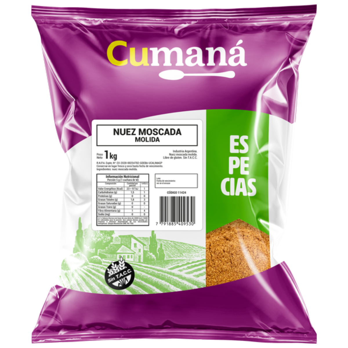 NUEZ MOSCADA MOLIDA CUMANA 10 X 1 KG NACIONAL