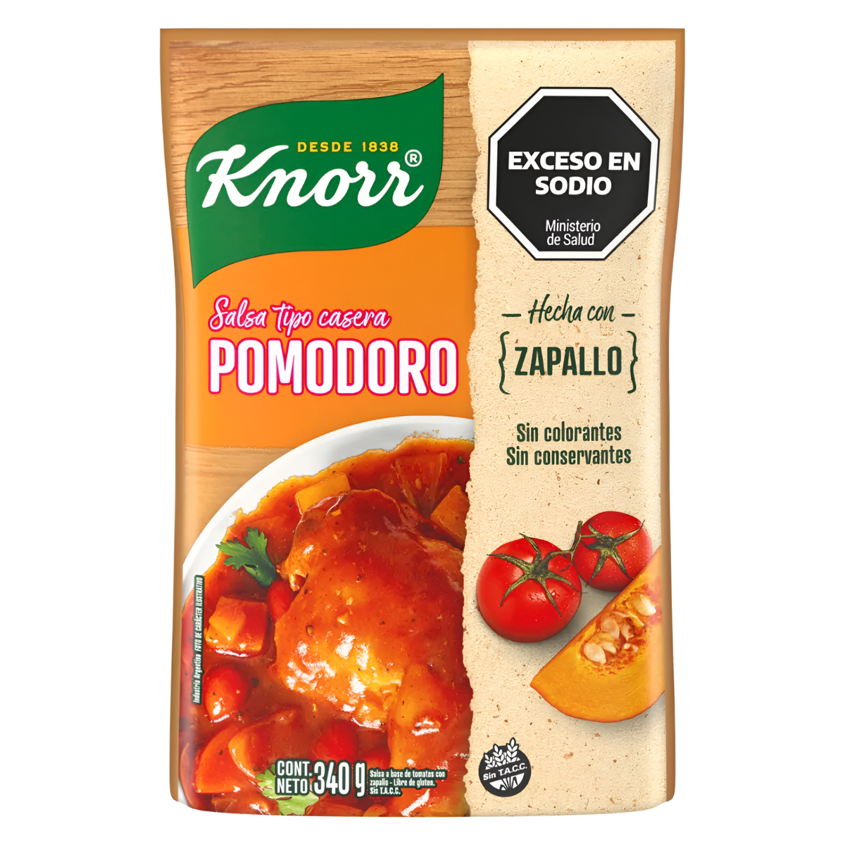 SALSA POMODORO CON ZAPALLO X 340 GRS KNORR
