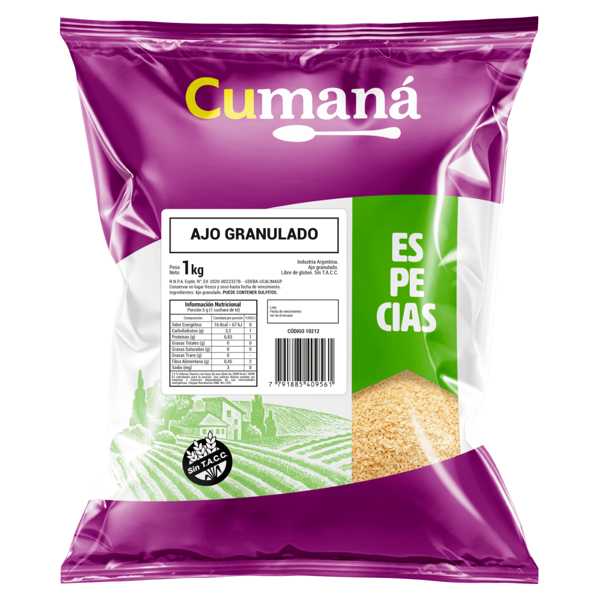 AJO GRANULADO CUMANA 10 BOLSAS X 1 KG