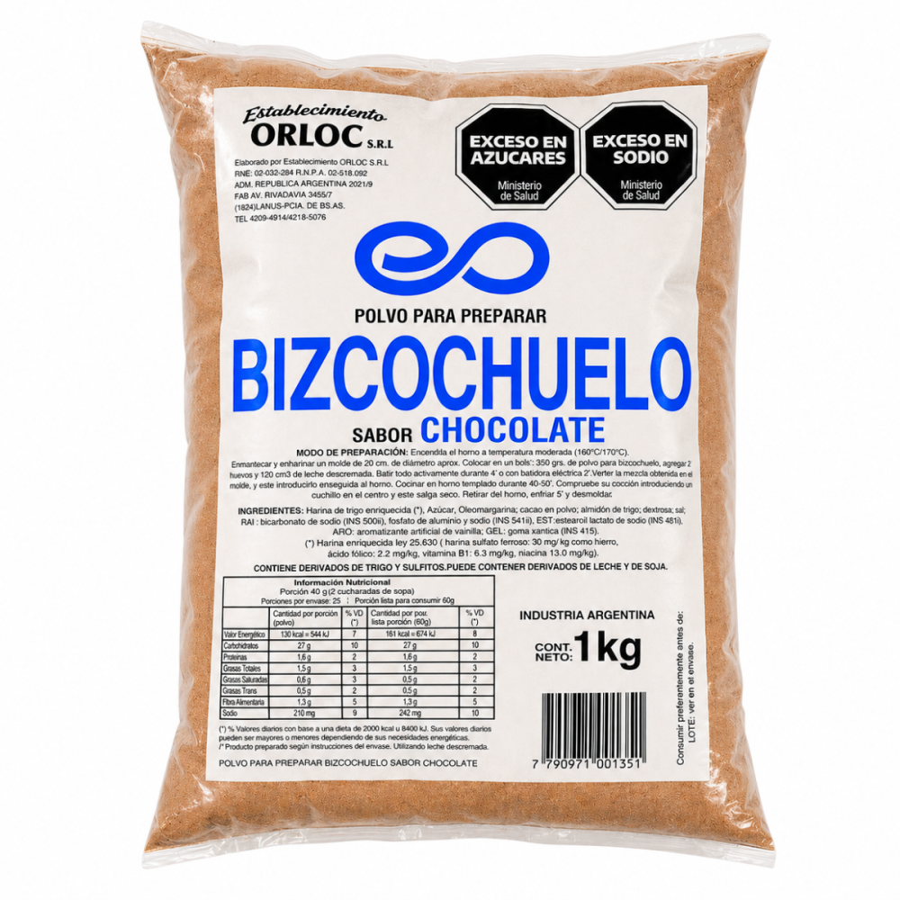 BIZCOCHUELO CHOCOLATE x1kg