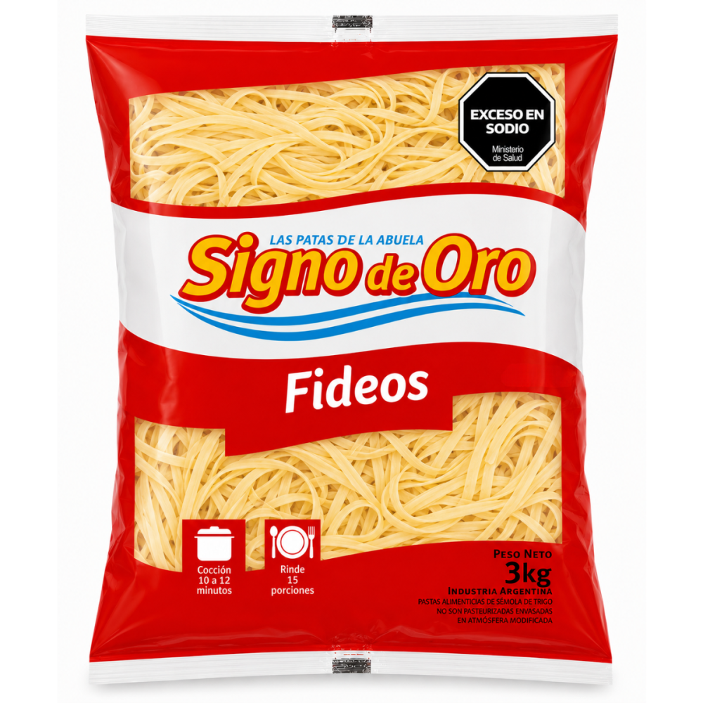 FIDEOS FRESCOS S.DE ORO X 3 KG