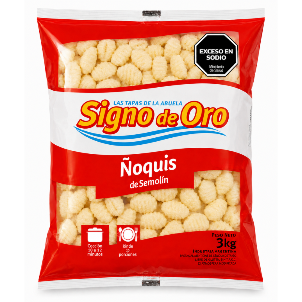 ÑOQUIS S. DE ORO BOLSA X 3 KG