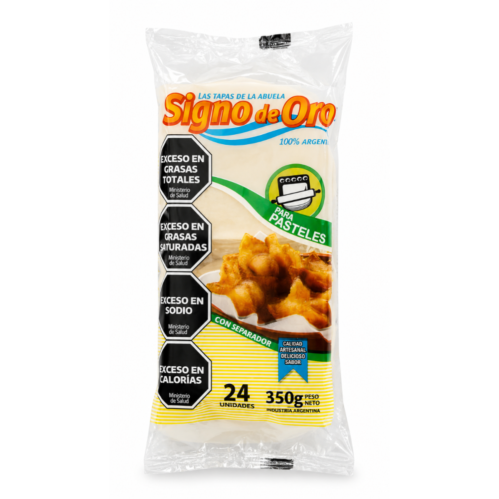 TAPA P/ PASTELES S.DE ORO 24 UNID. X 350 GRS