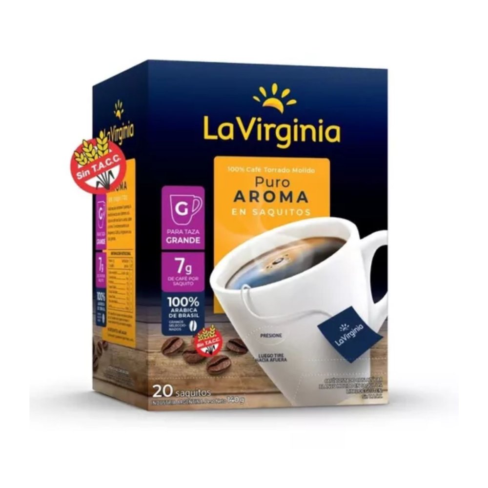 CAFE LA VIRGINIA 10 CAJAS 20 saquitos x 7g