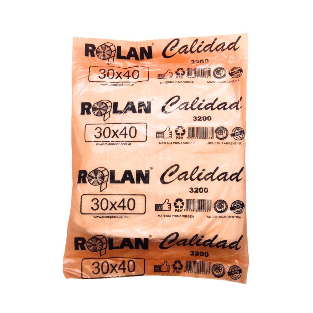 BOLSA CAMISET ROLANPLAST (30x40) 20 x160grs aprox