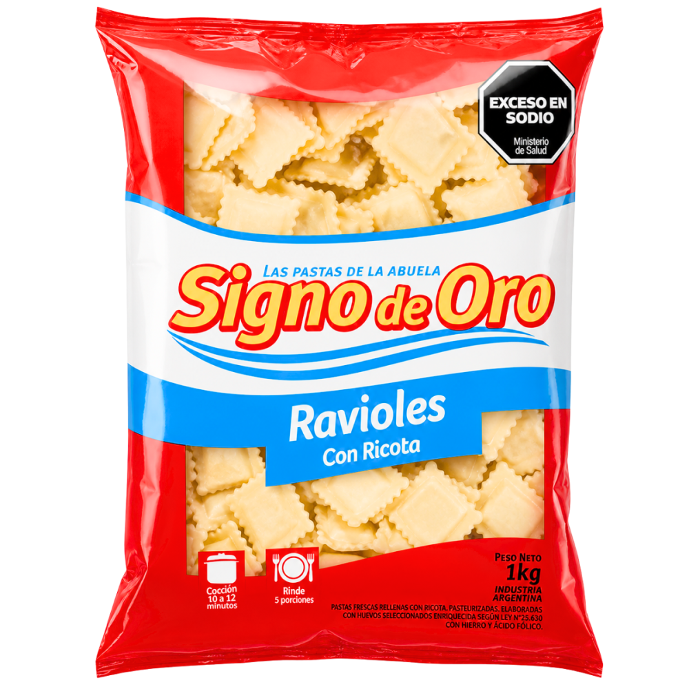 RAVIOLES RICOTA SIGNO DE ORO 8 x 1 kg