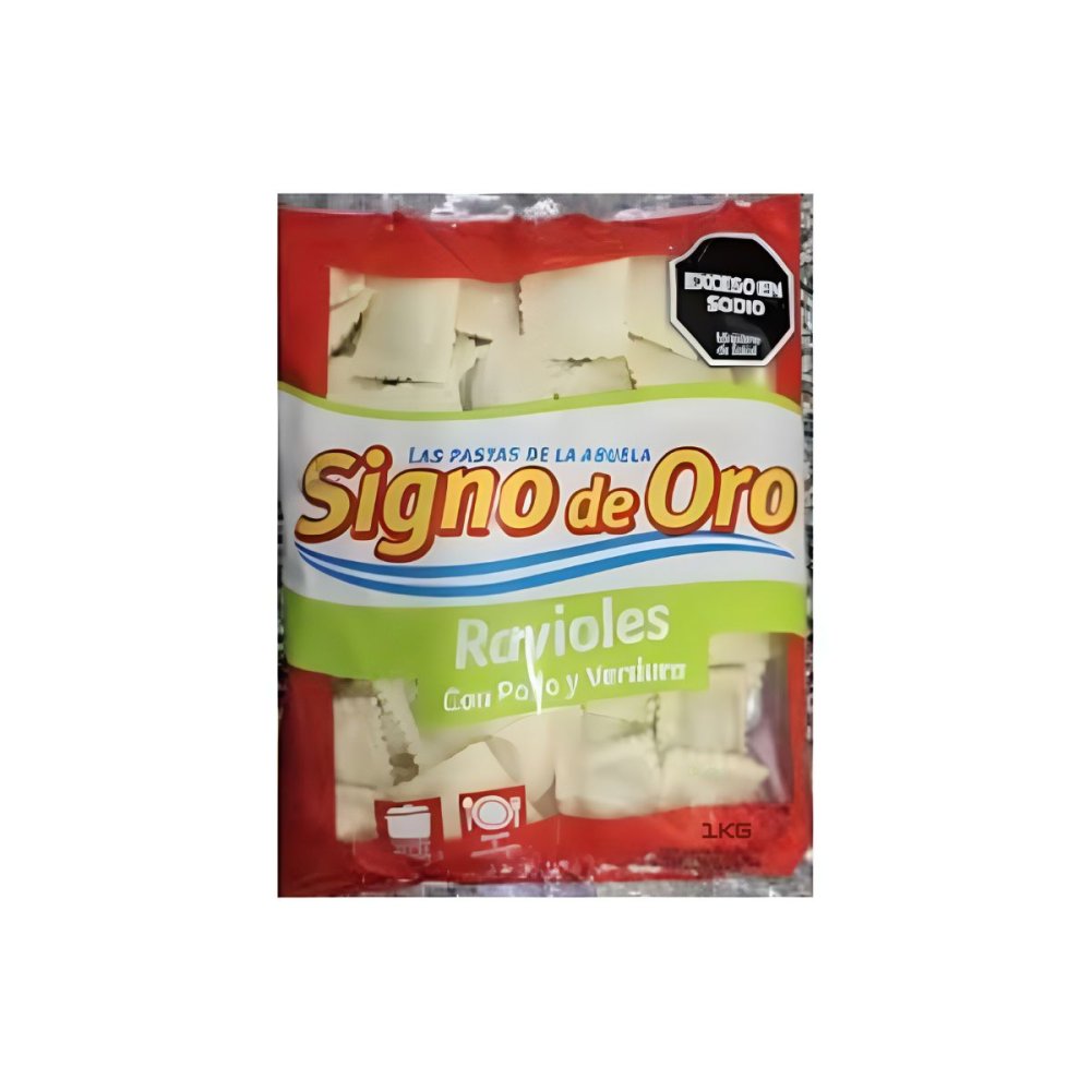 RAVIOLES  POLLO/ VERD. SIGNO DE ORO 8 x 1 kg